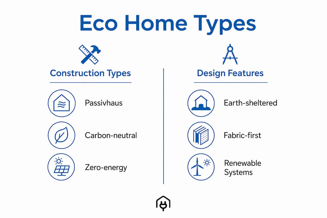 Infographic showing types of eco homes in the UK