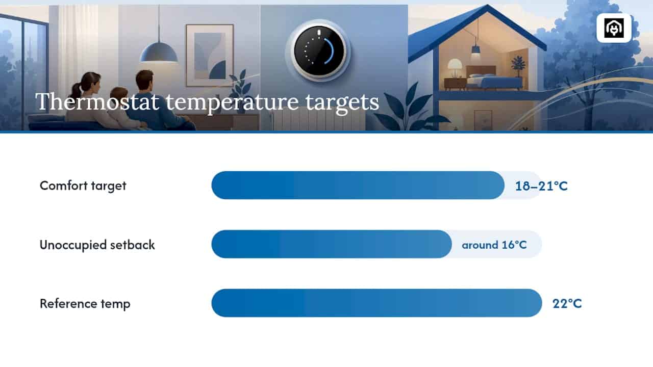 Diagram of thermostat energy saving tips