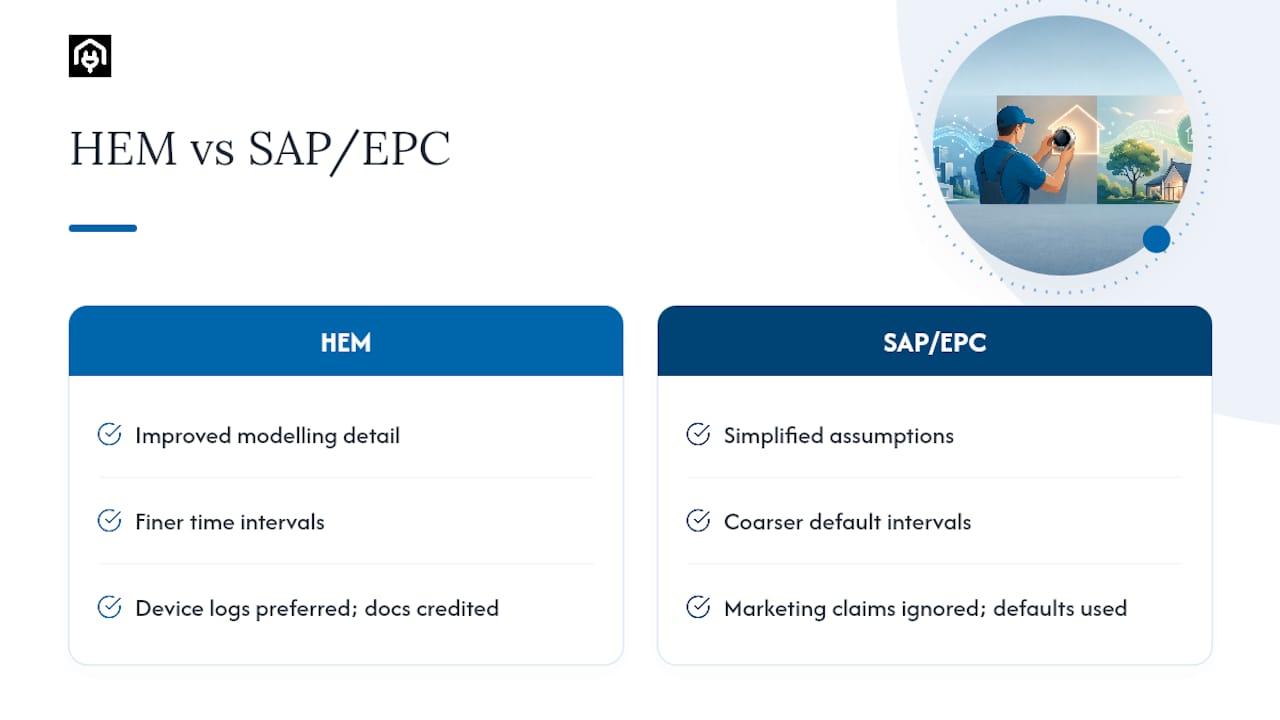 Comparison diagram of HEM vs SAP methods