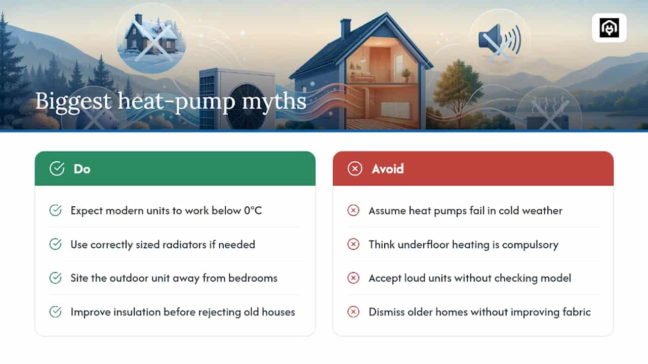 What are the biggest myths about heat pumps? — overview diagram