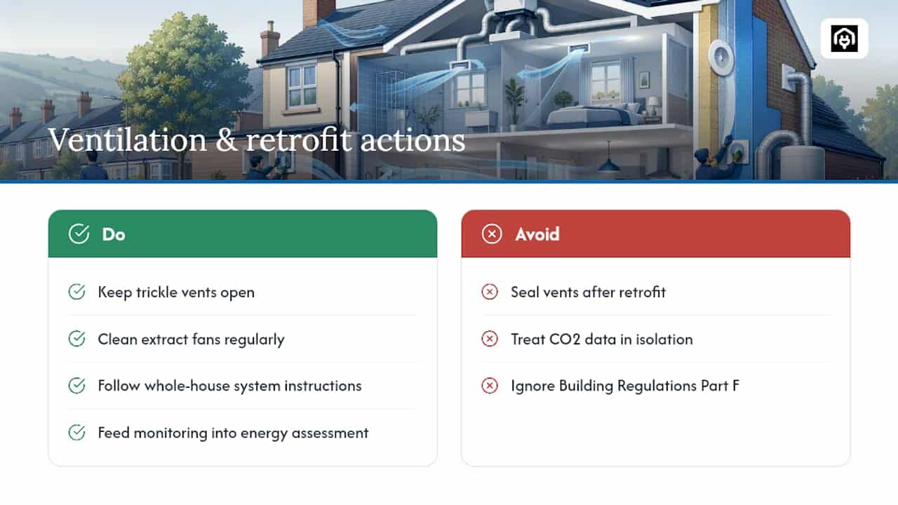 Ventilation, energy upgrades and the Home Energy Model perspective — overview diagram