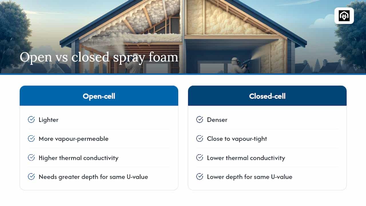 Open-cell and closed-cell spray foam comparison