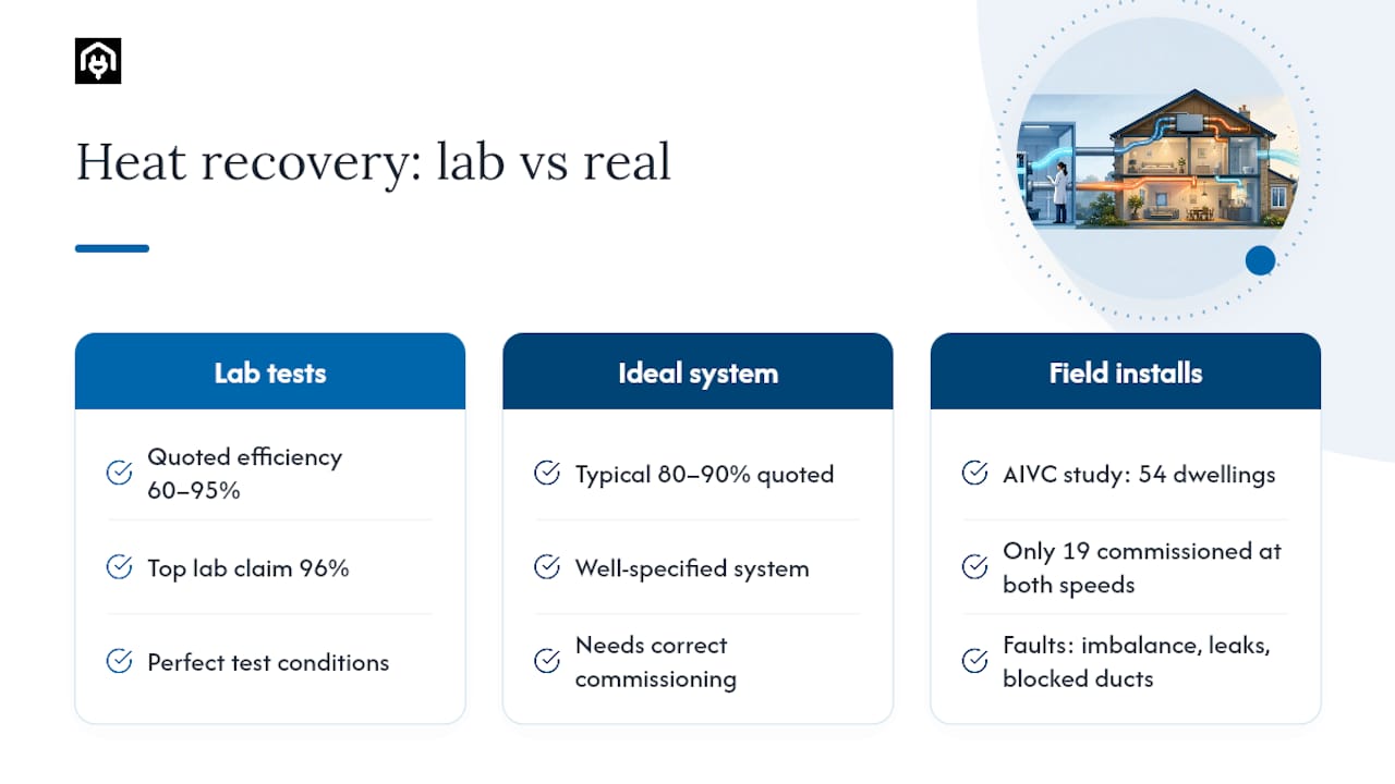 How efficient is a heat recovery ventilator really? — overview diagram