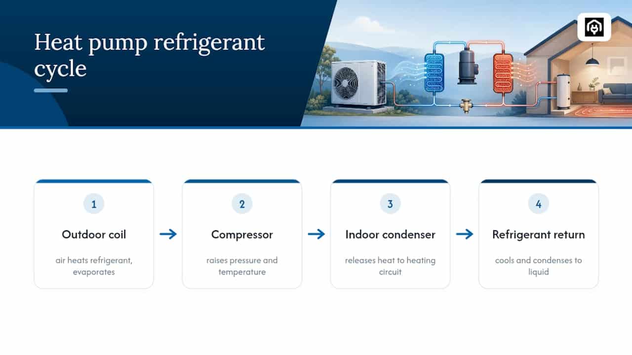 Four-stage air source heat pump cycle
