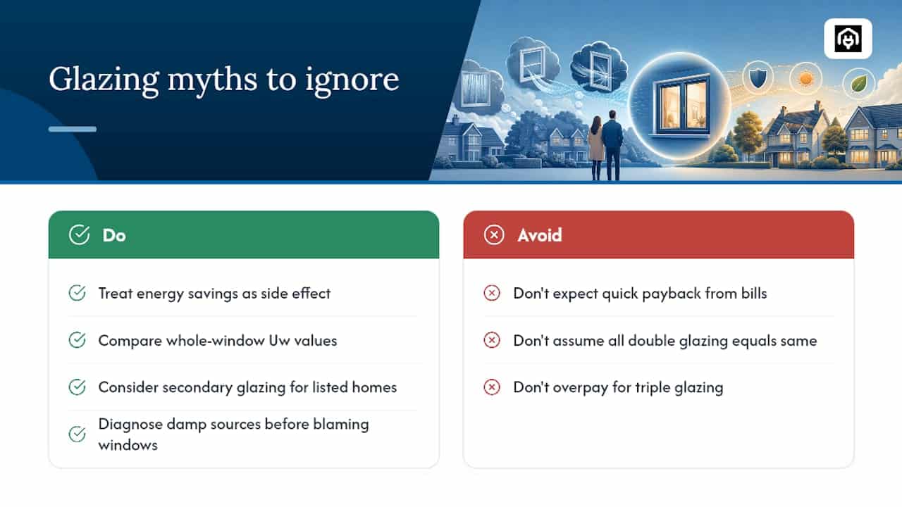 What myths about double glazing should homeowners ignore? — overview diagram