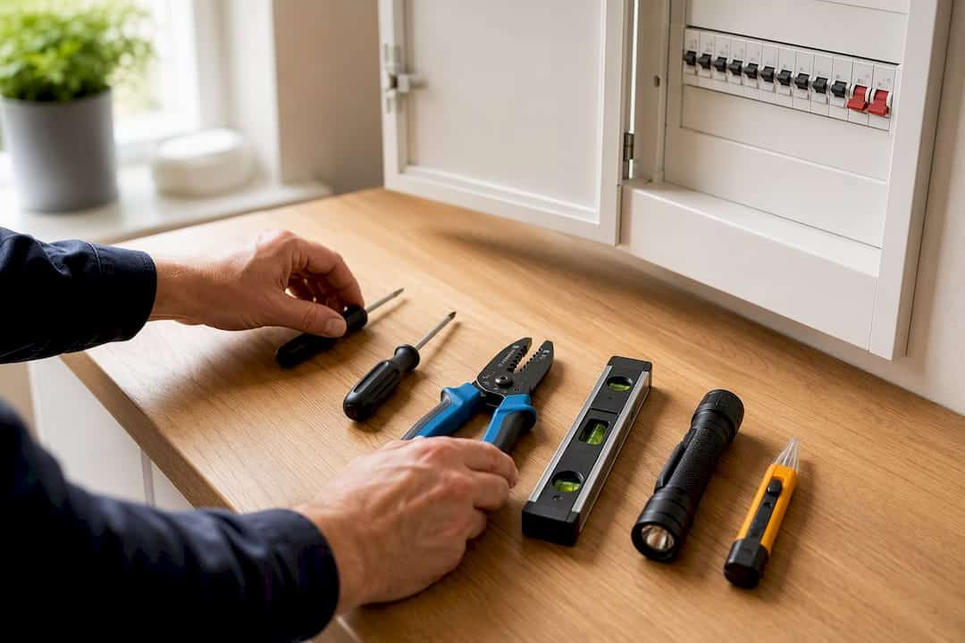 Electrical tools prepared for thermostat installation