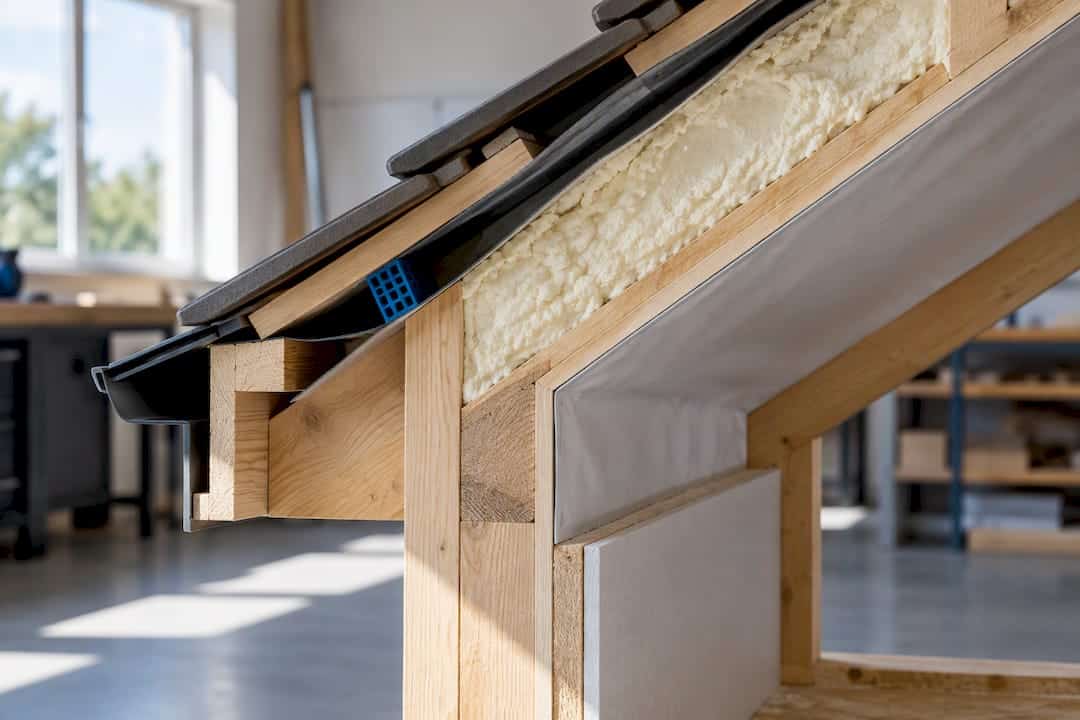 Roof insulation build-up with ventilation gap
