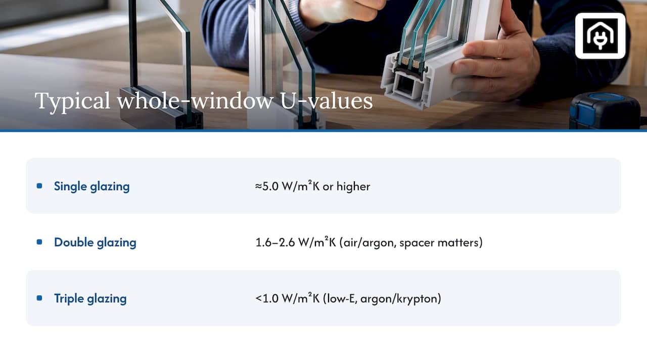 Comparison of window U-value performance ranges