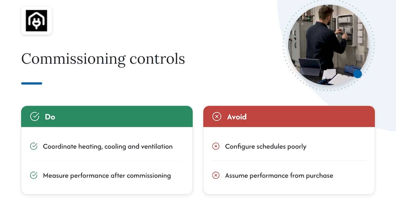 Commercial buildings: controls before major plant — overview diagram